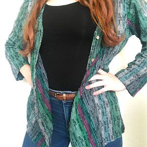 Vintage Roaman's Grunge Button Down Top